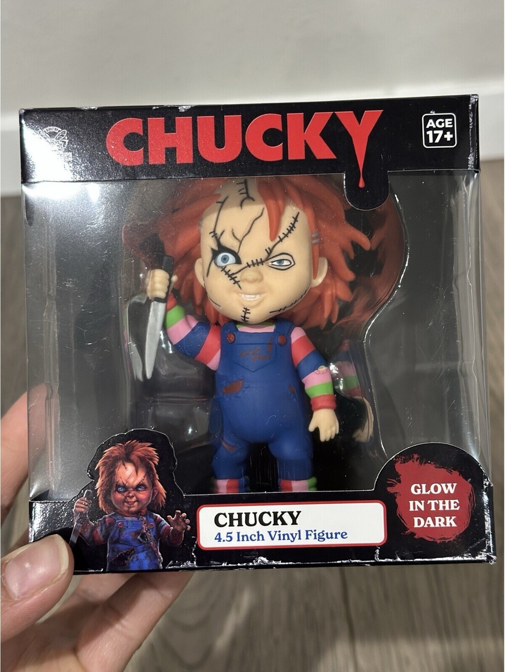 New Chucky Doll Child’s Play Vinyl Figure 4.5” Good Guys Halloween Rare